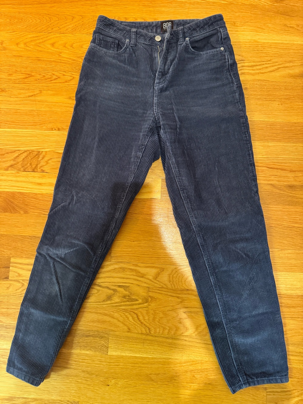 BDG Slim Straight Corduroy Jeans in Dark Navy